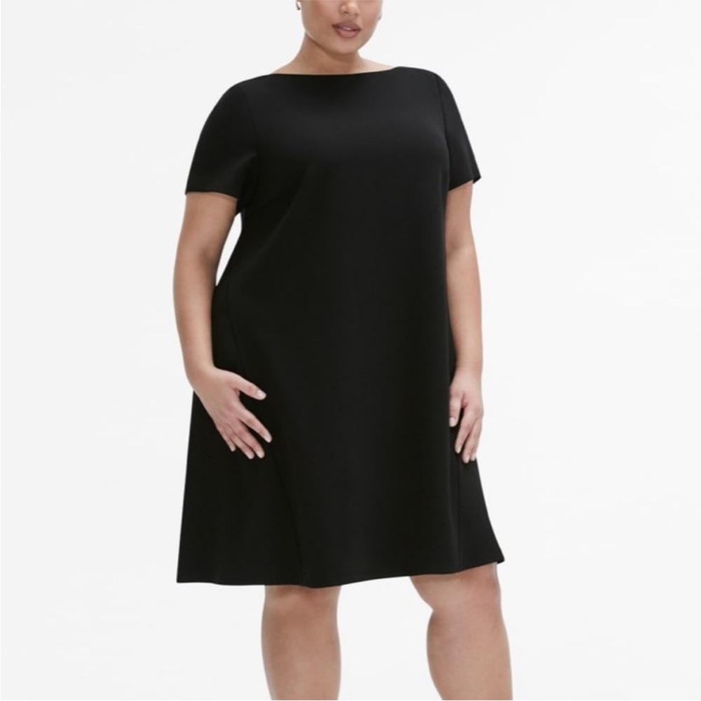 MM Lafleur Georgia 2.0 Black Short Sleeve Swing‎ Dress Plus Size +1